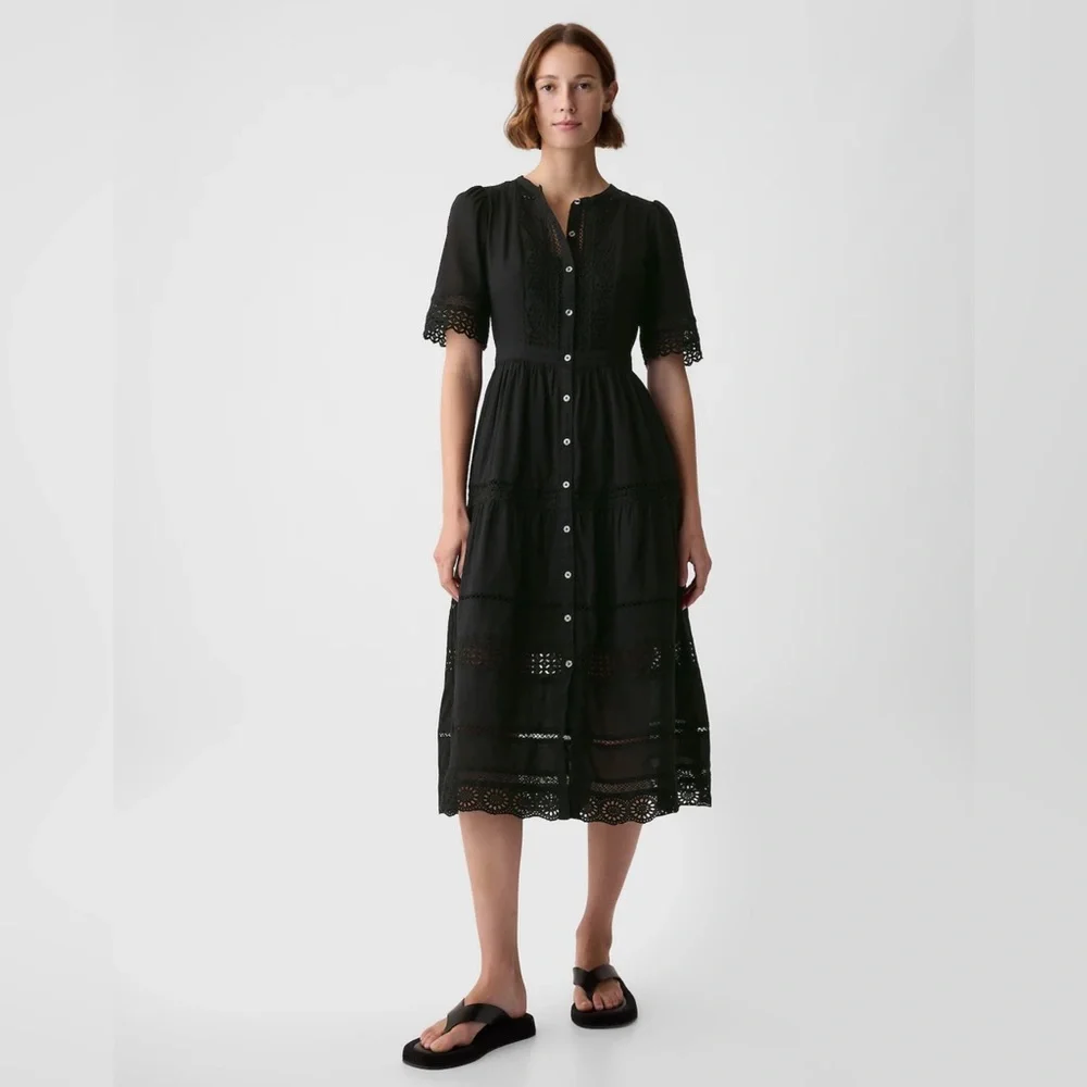NWT! Gap Black Lace Midi Dress - Multiple🌸